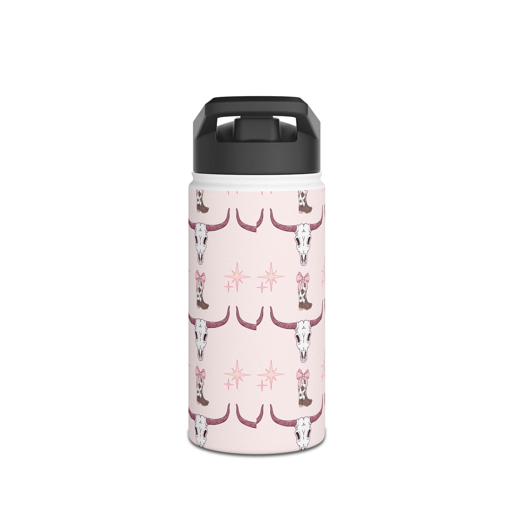 Pink Southwestern Skull Stainless Steel Water Bottle
