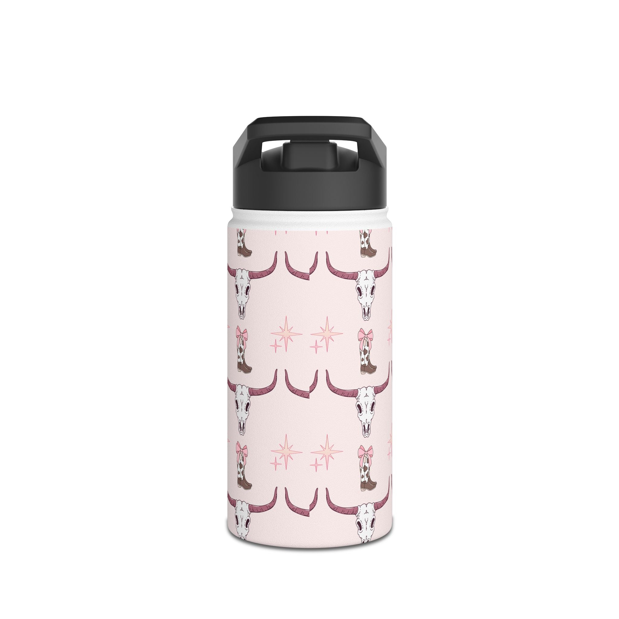 Pink Southwestern Skull Stainless Steel Water Bottle