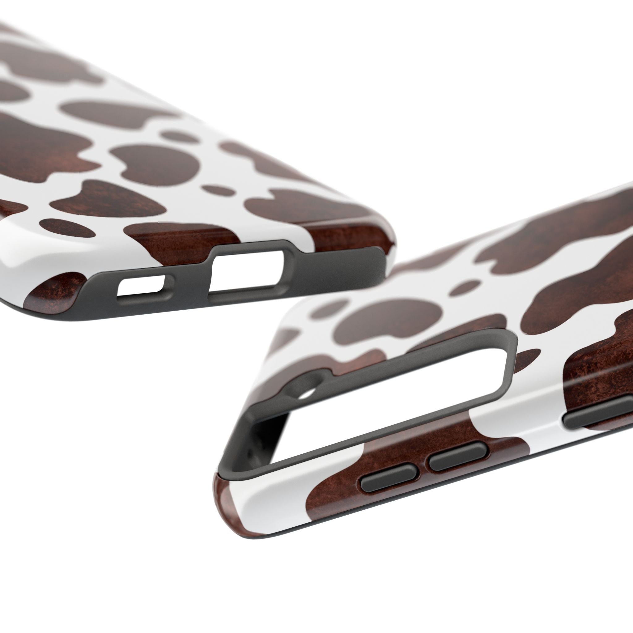 Brown Cow Print Tough Phone Case — Durable Animal Print Phone Cover