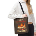 Tote — "Read Banned Books: Defy Censorship" Flame & Skull Graphic