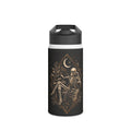 Skeleton & Moon Stainless Steel Water Bottle — Gothic Moonlit Skull Design