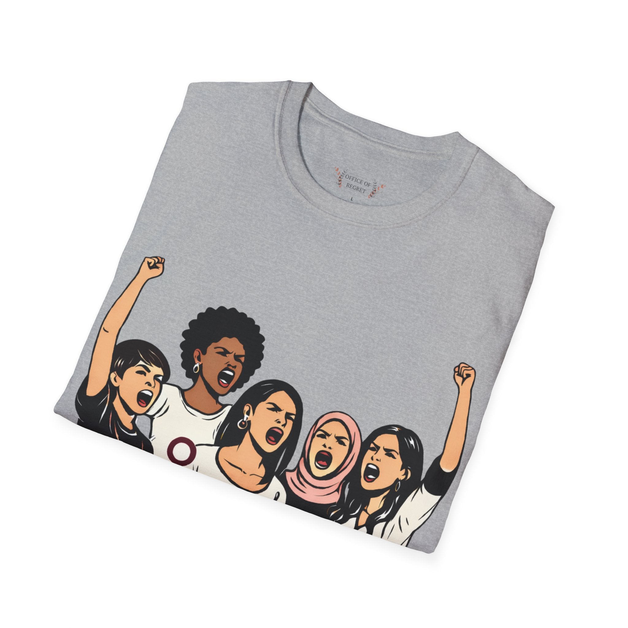 T-Shirt — "Closed Mouths Don't Get Fed" Feminist Protest Graphic Tee