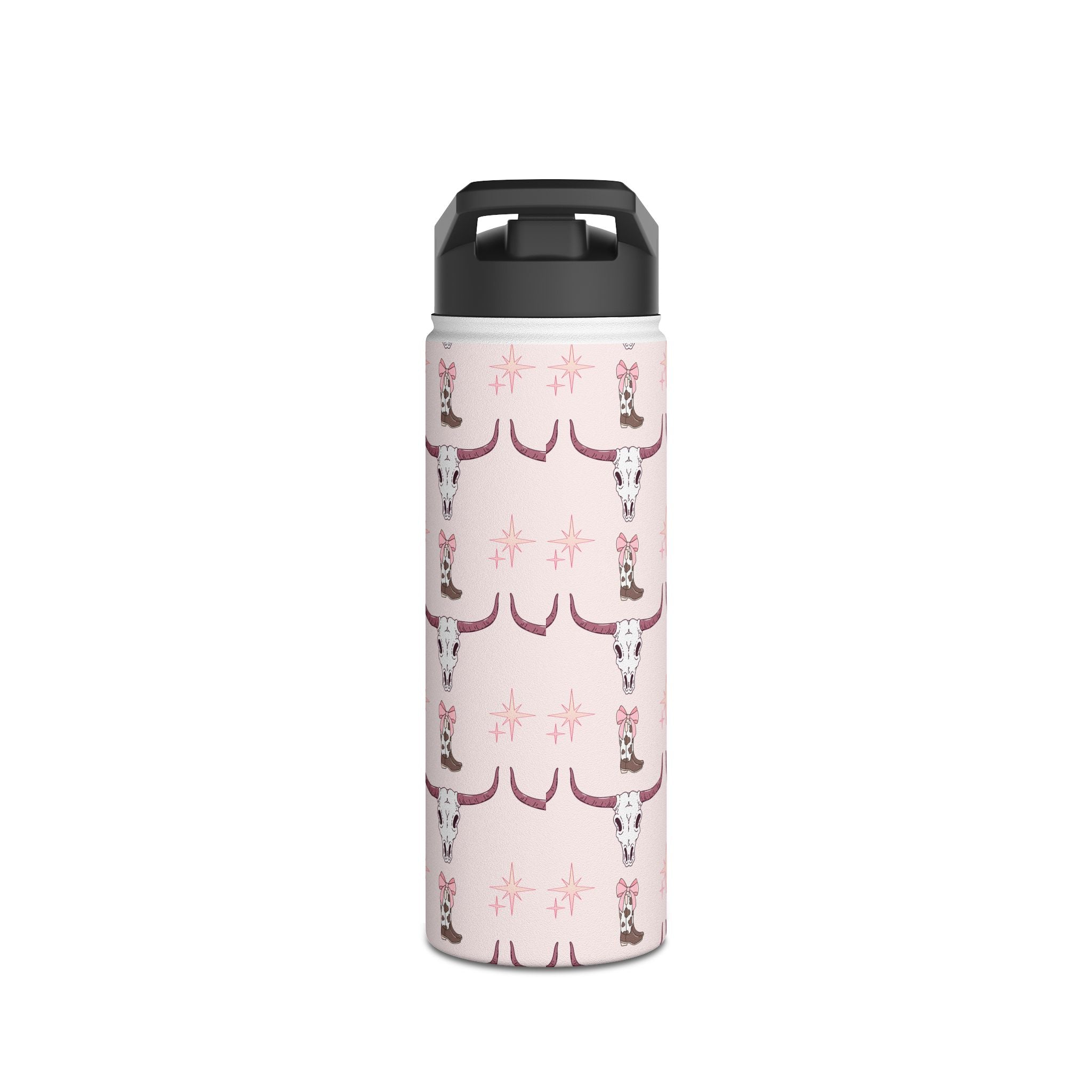 Pink Southwestern Skull Stainless Steel Water Bottle