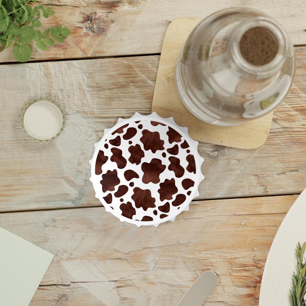 Cow Print Bottle Opener — Rustic Farmhouse Bar Tool