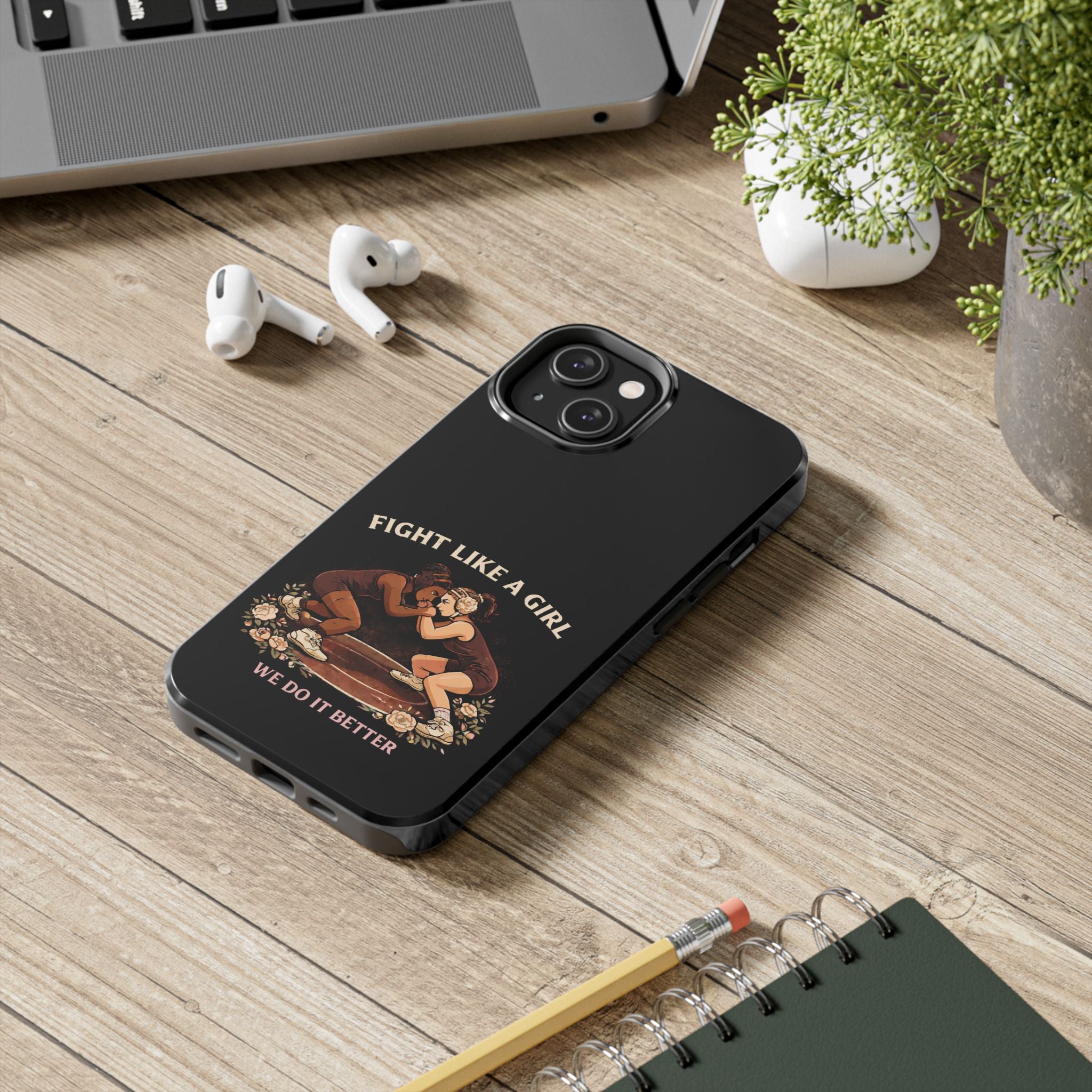 Phone Case — “Fight Like a Girl” Vintage Wrestlers Protective Phone Case