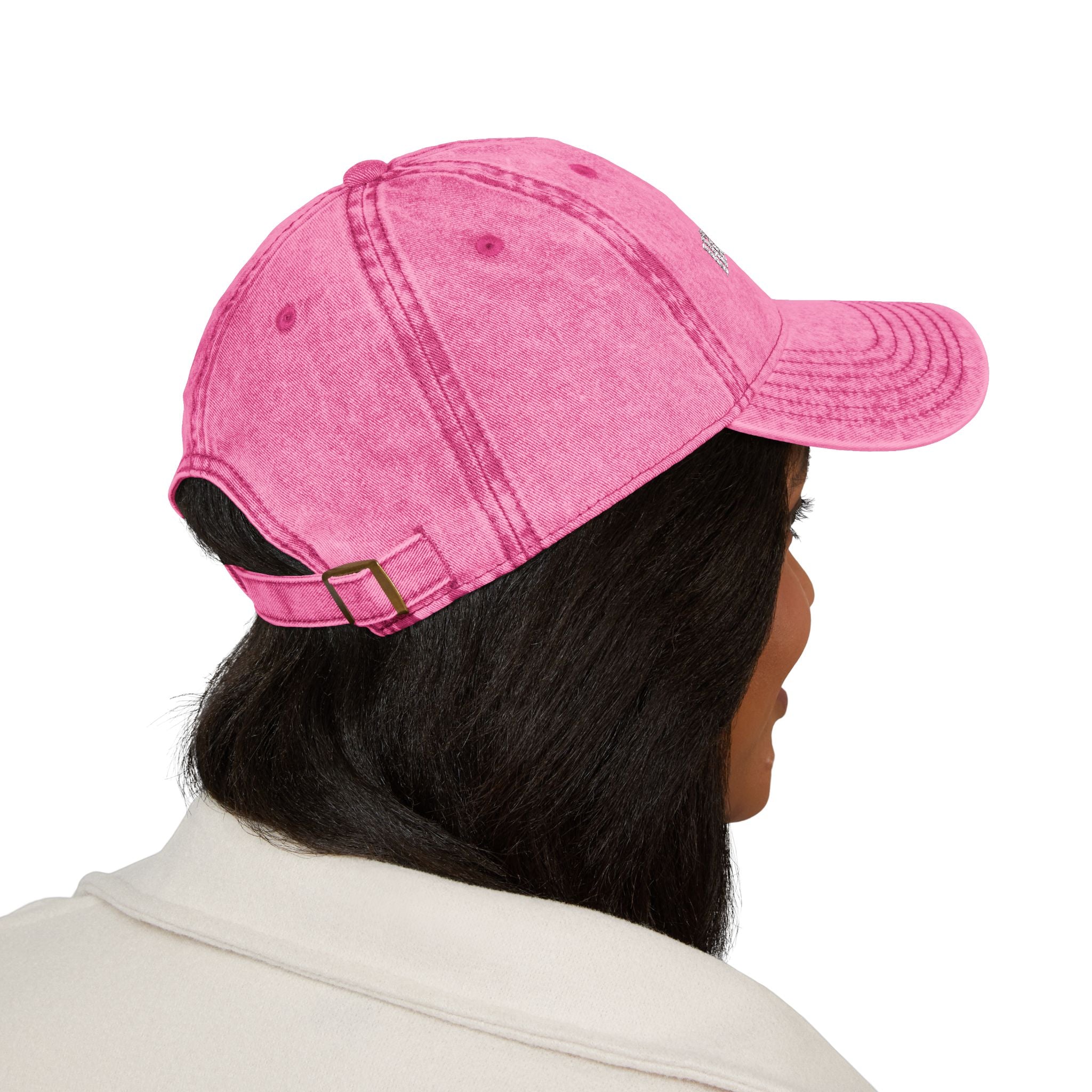 Vintage Embroidered Cap — 'Hit Like a Girl' Distressed Baseball Hat