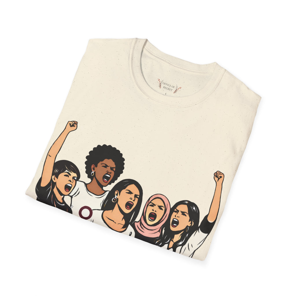 T-Shirt — "Closed Mouths Don't Get Fed" Feminist Protest Graphic Tee