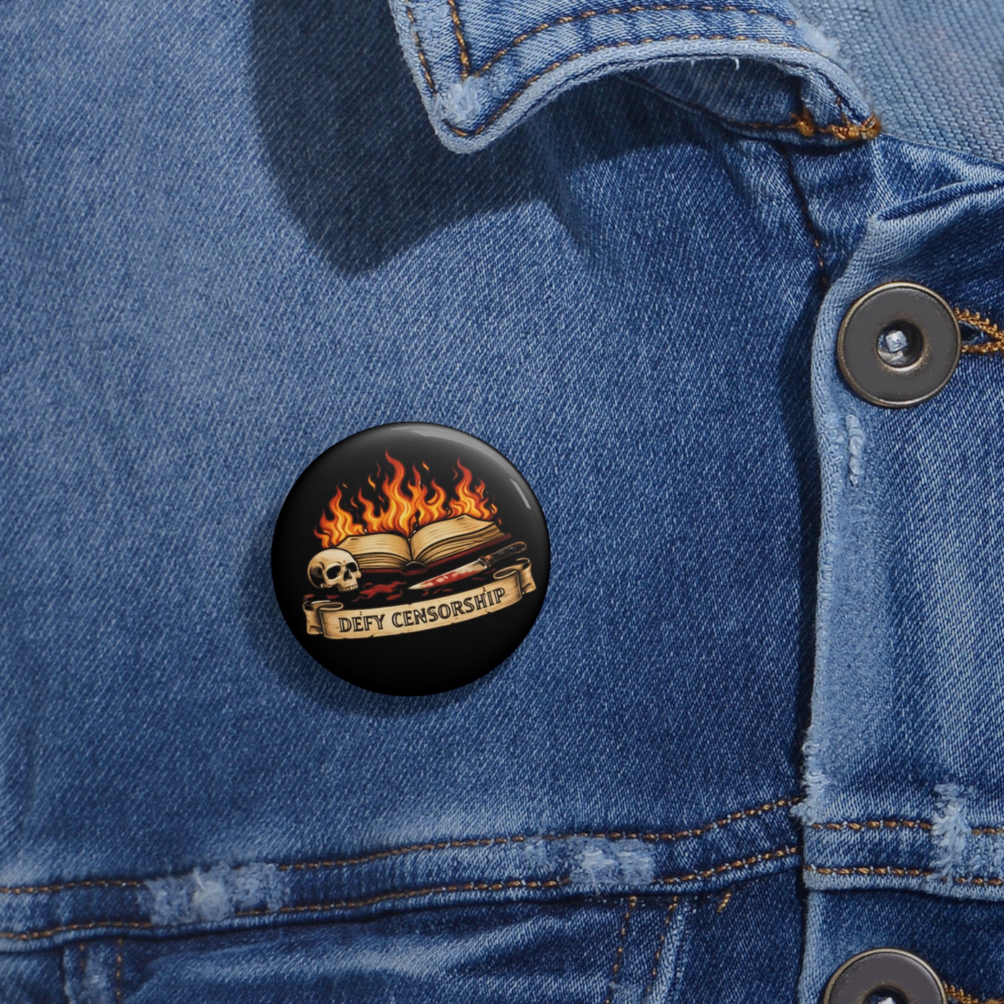 Defy Censorship Pin Button