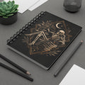 Skeleton Reading with Moon Spiral Bound Journal | Literary Quote Cicero