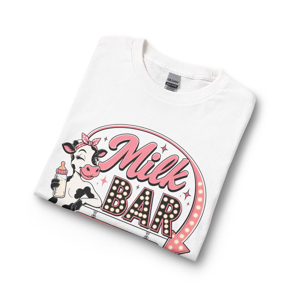 Milk Bar Long Sleeve Tee — Retro 'Milk Bar Open 24/7' Graphic Shirt