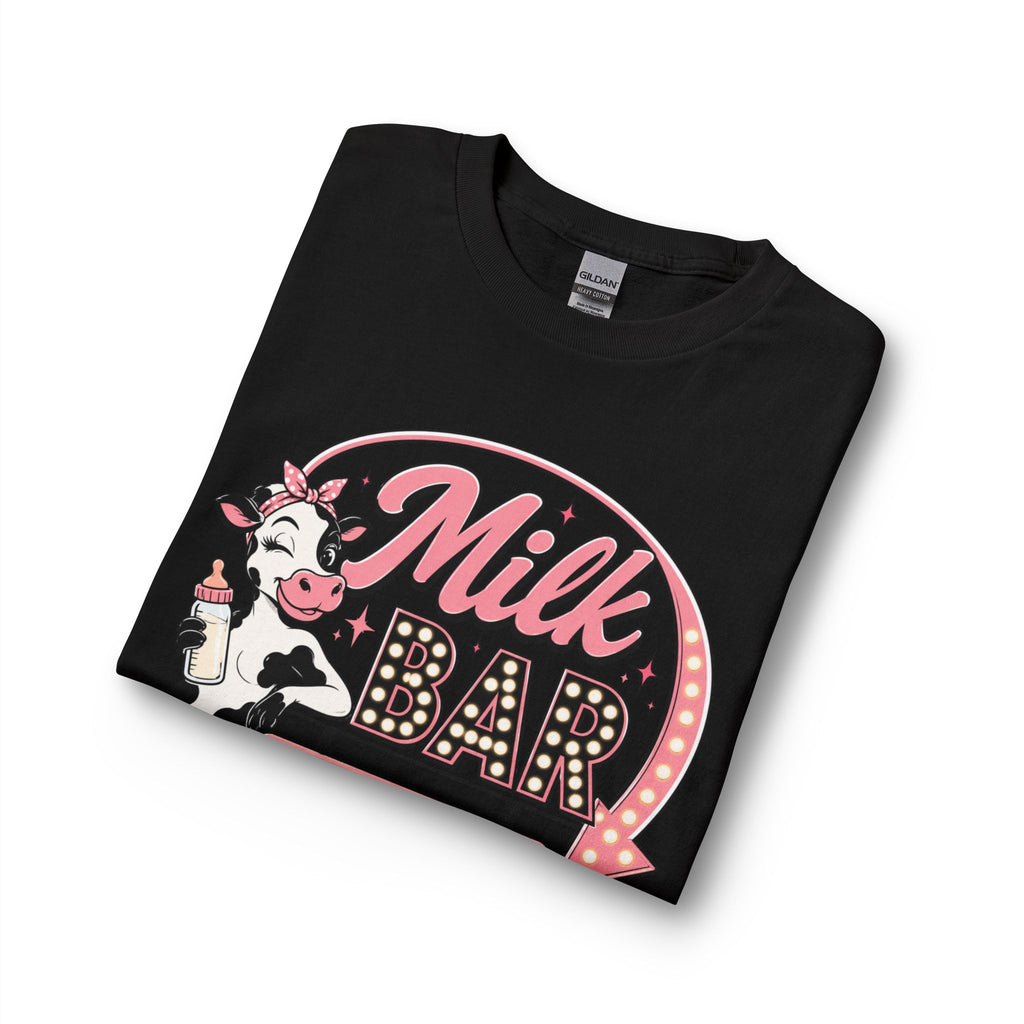 Milk Bar Long Sleeve Tee — Retro 'Milk Bar Open 24/7' Graphic Shirt