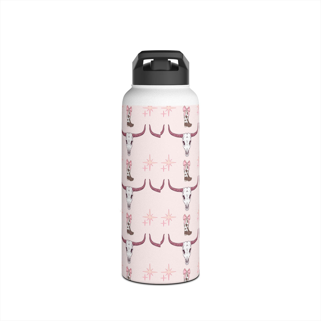Pink Southwestern Skull Stainless Steel Water Bottle