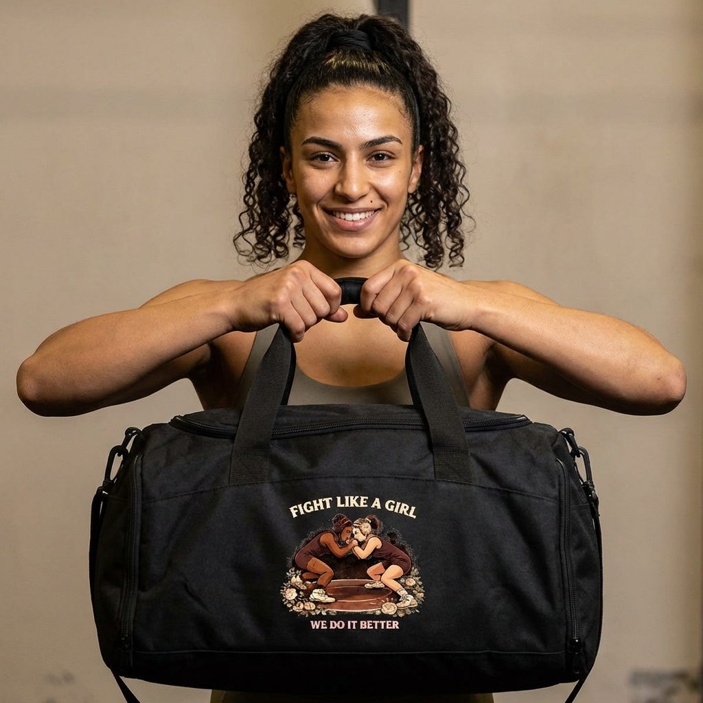 Gym Bag — "Fight Like a Girl" Boxing Duffle for Women