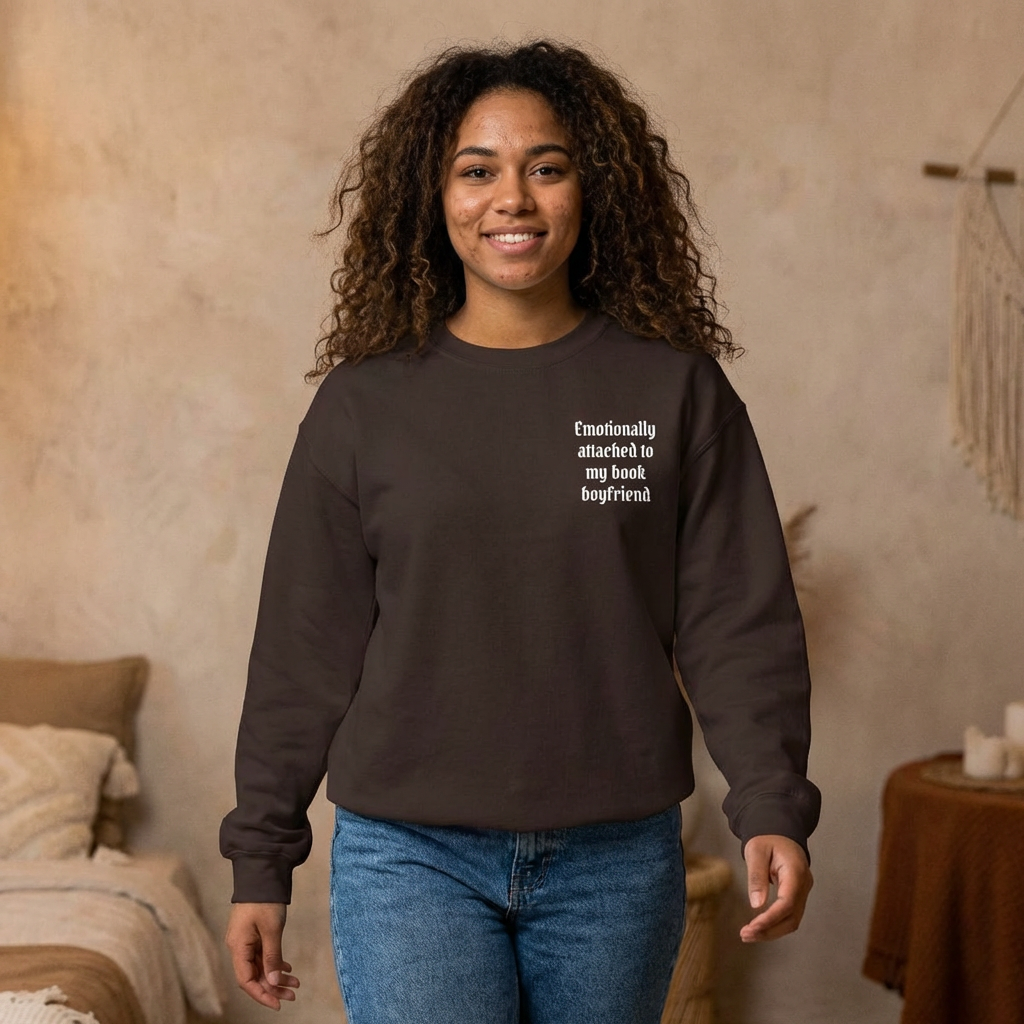 Crewneck Sweatshirt - "Friendship Awakened is My Best Boyfriend" Minimal Chest Graphic