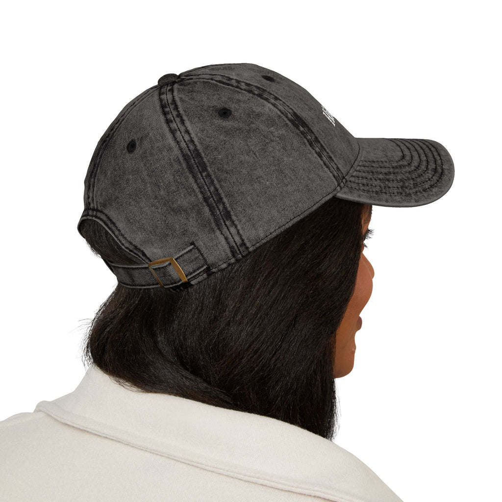 Vintage Embroidered Cap — 'Hit Like a Girl' Distressed Baseball Hat