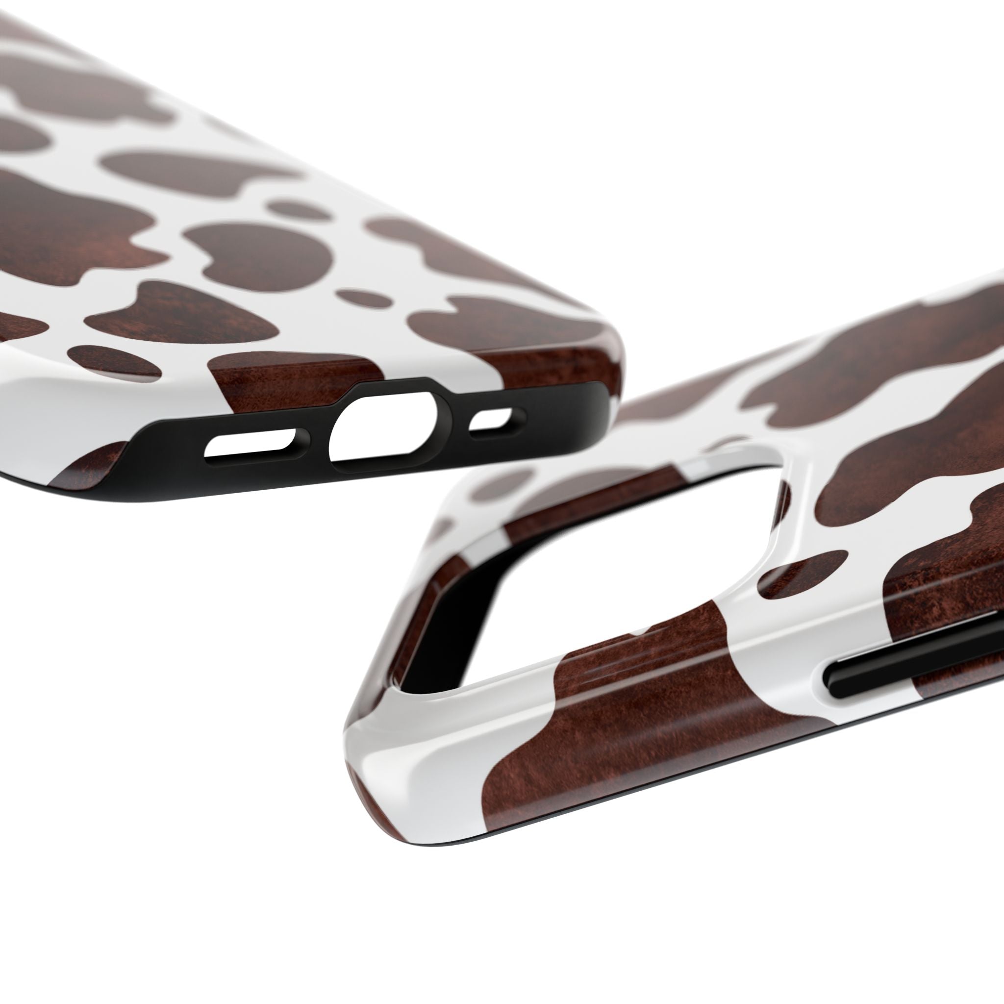 Brown Cow Print Tough Phone Case — Durable Animal Print Phone Cover