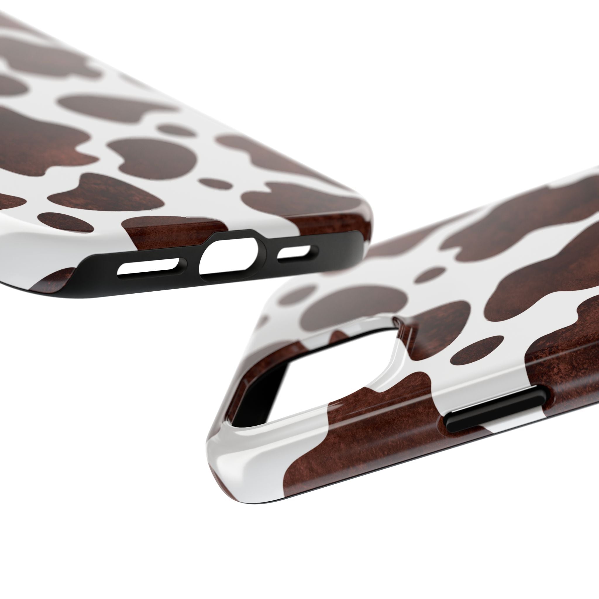 Brown Cow Print Tough Phone Case — Durable Animal Print Phone Cover
