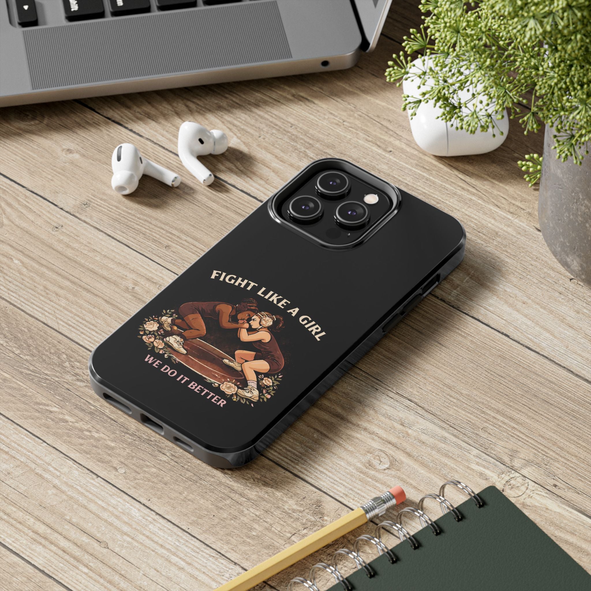 Phone Case — “Fight Like a Girl” Vintage Wrestlers Protective Phone Case