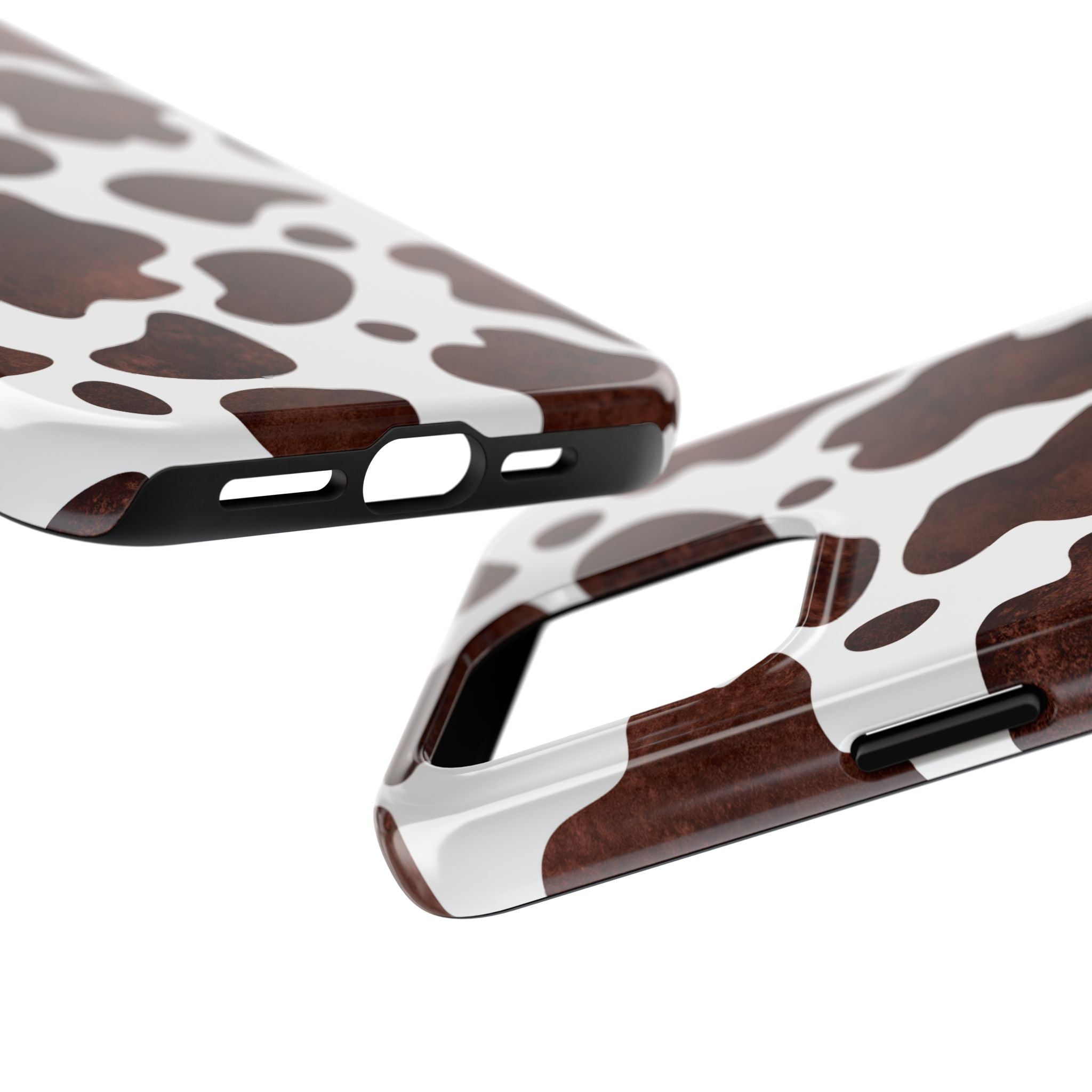 Brown Cow Print Tough Phone Case — Durable Animal Print Phone Cover