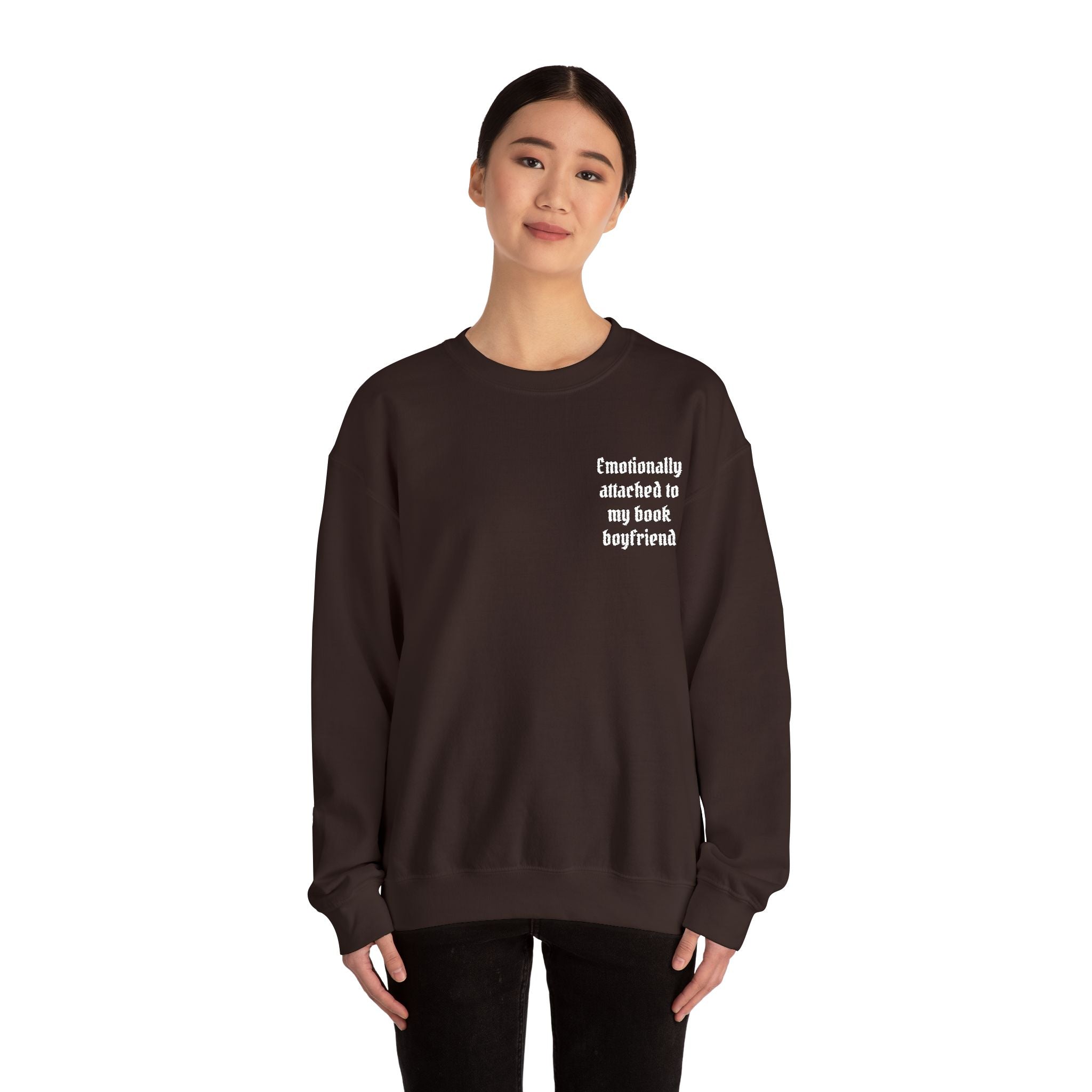 Crewneck Sweatshirt - "Friendship Awakened is My Best Boyfriend" Minimal Chest Graphic