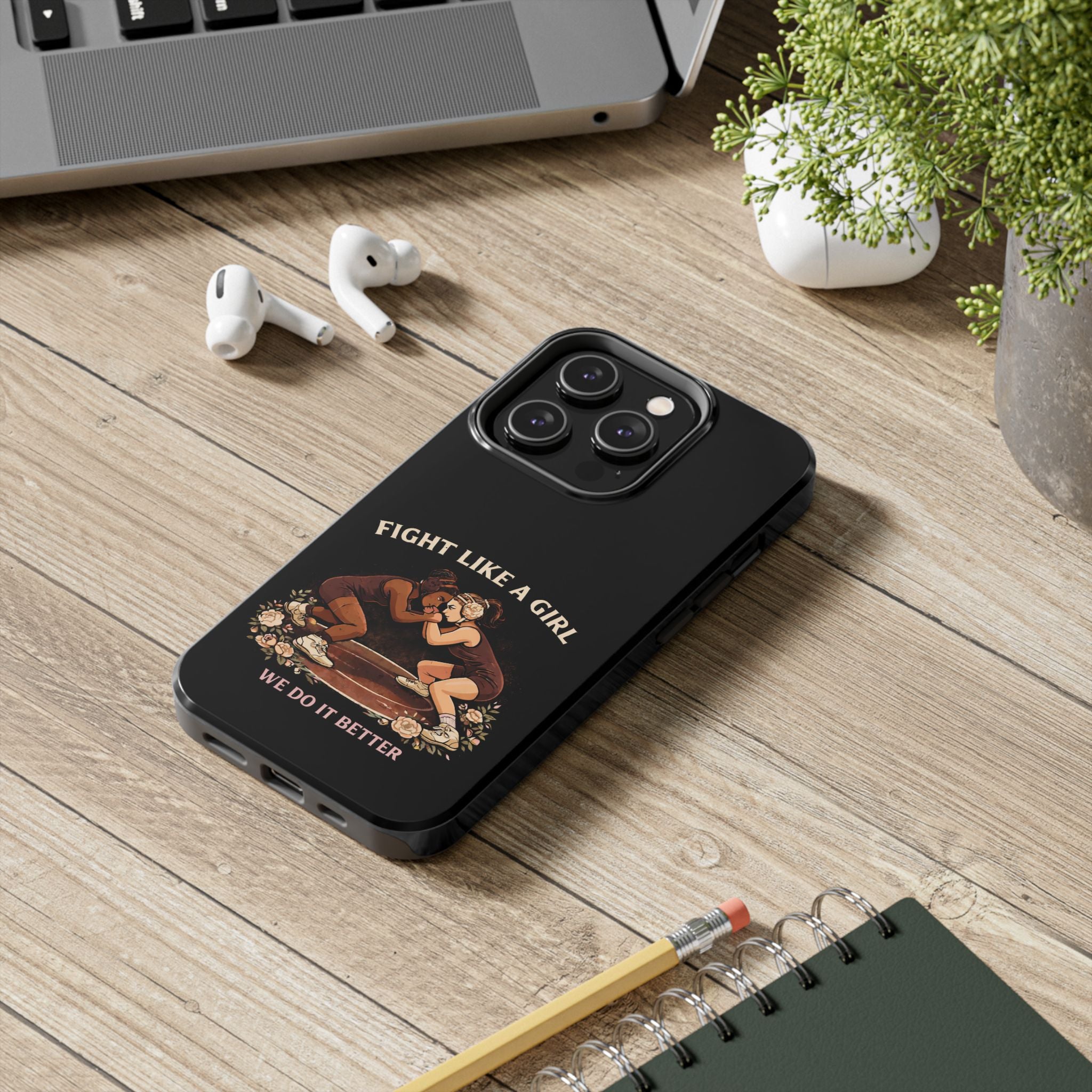 Phone Case — “Fight Like a Girl” Vintage Wrestlers Protective Phone Case
