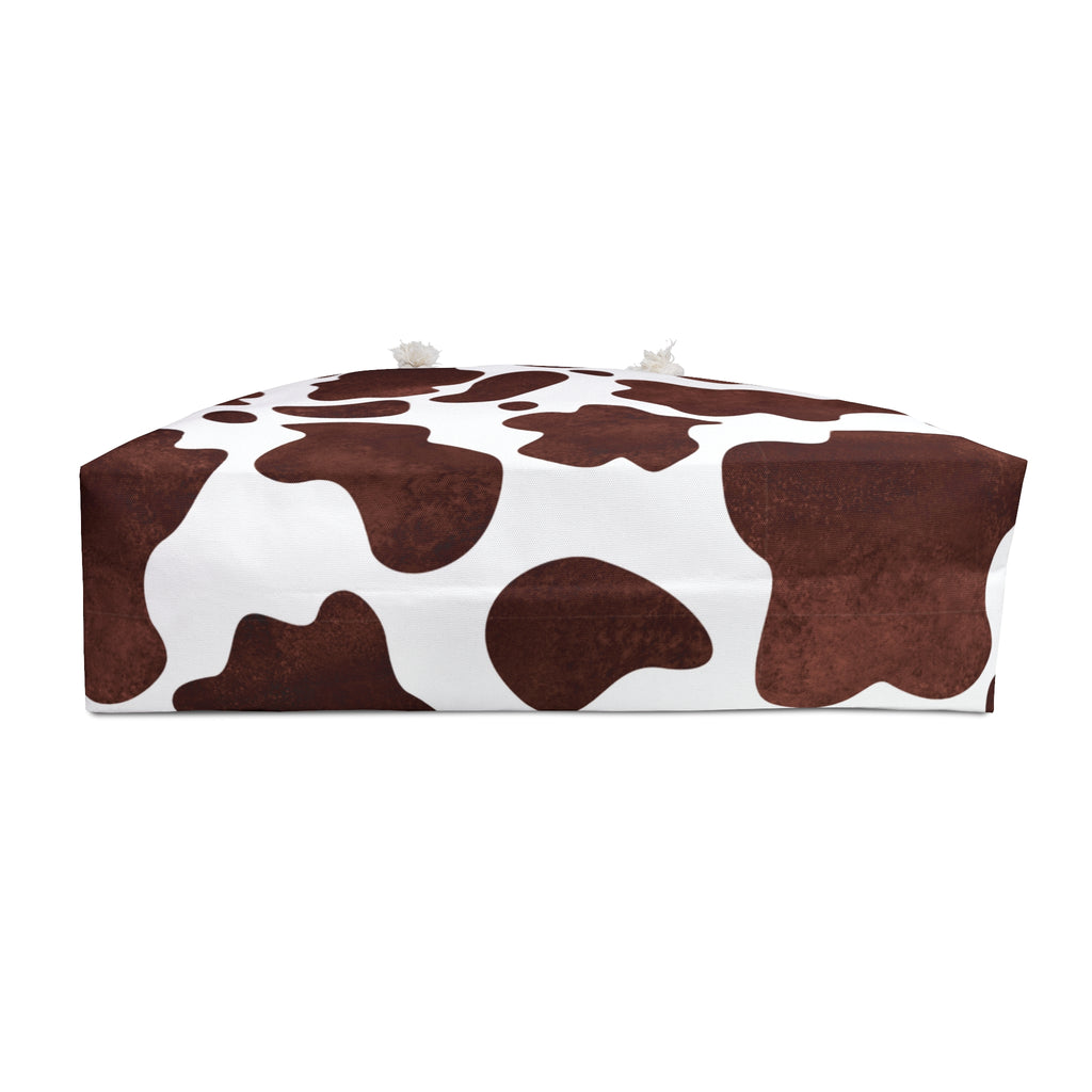 Cow Print Weekender Bag — Brown Cowhide Pattern Travel Tote