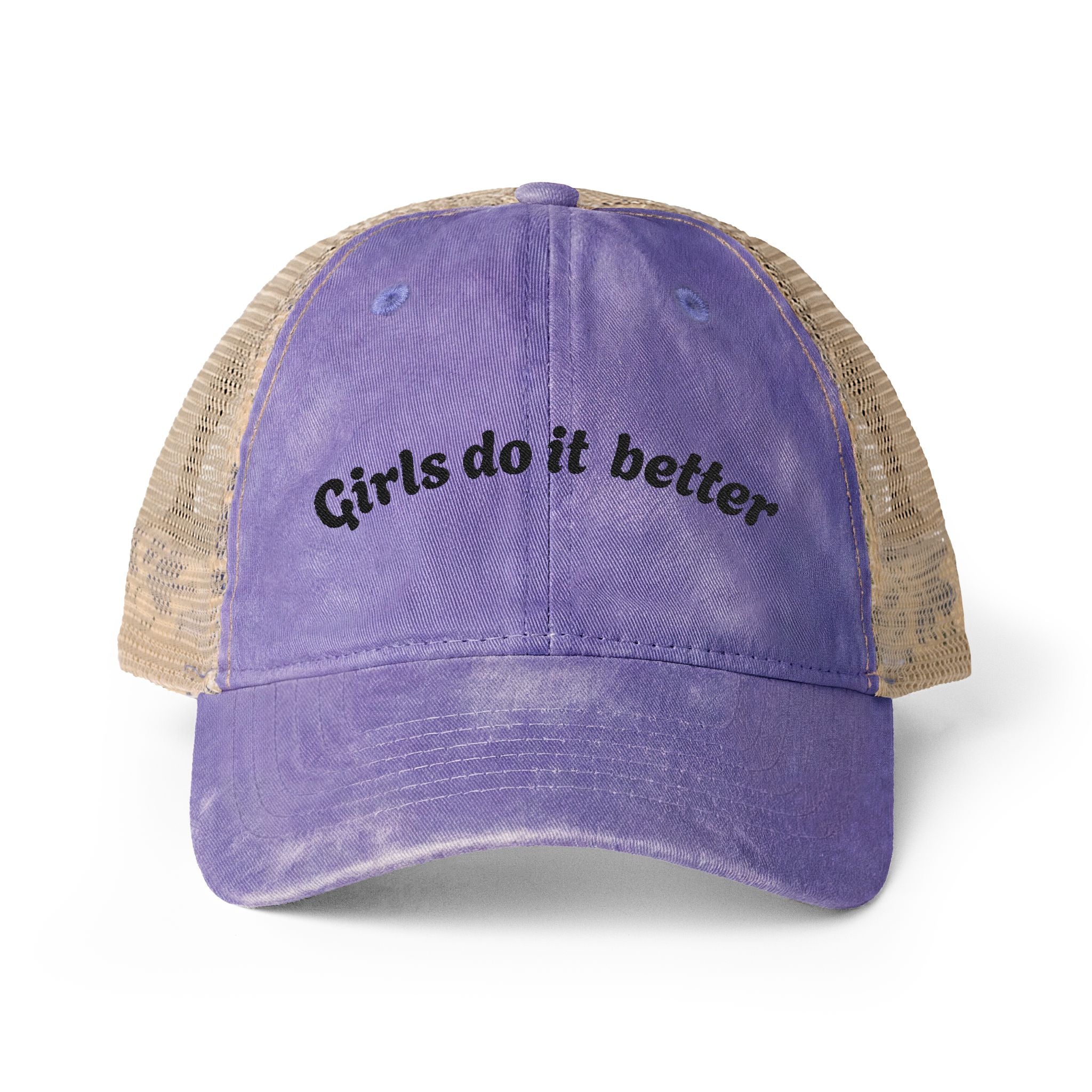 Black Embroidery "Women do it better" - Women's Washed Mesh-Back Cap