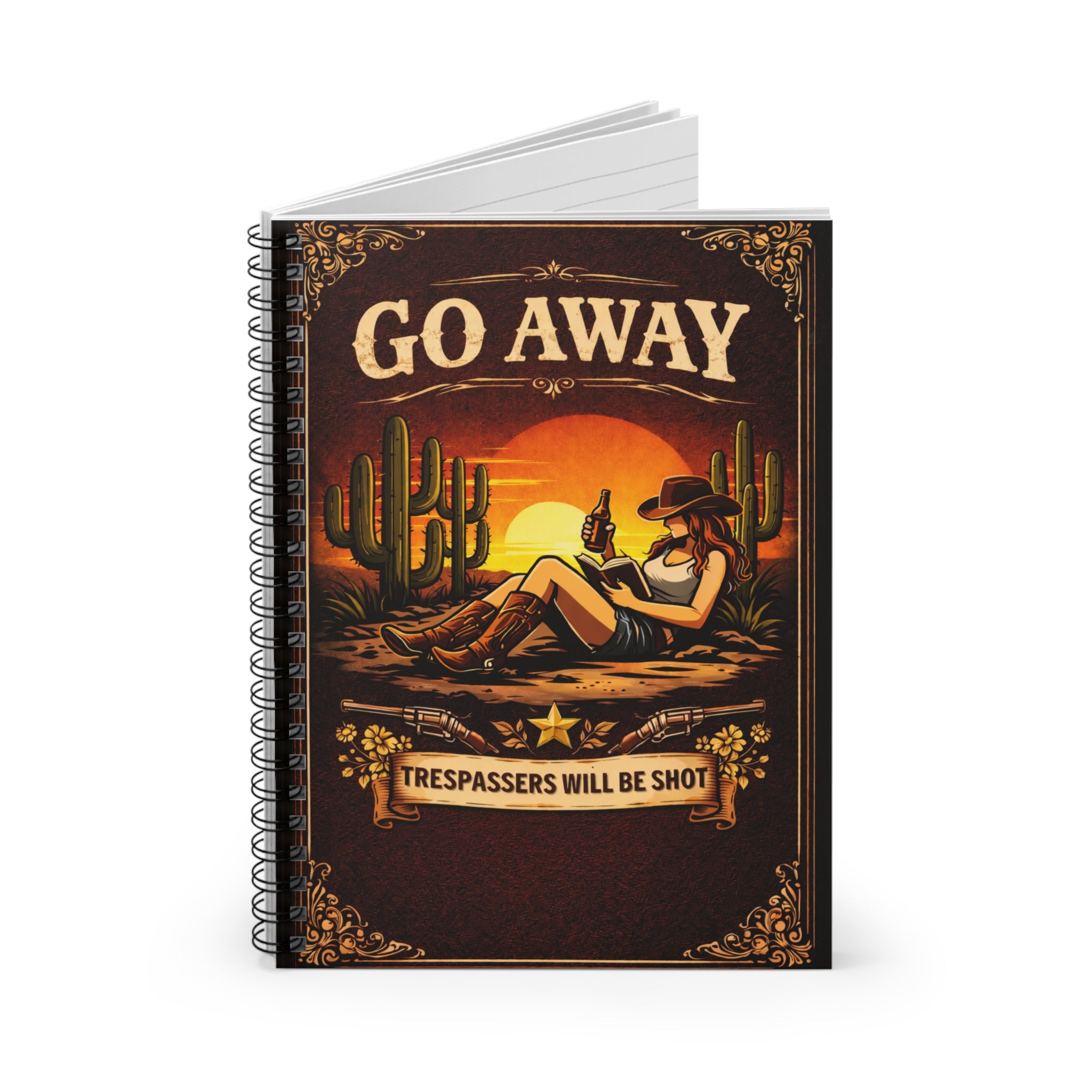 Western 'Go Away - Trespassers Will Be Shot' Spiral Notebook