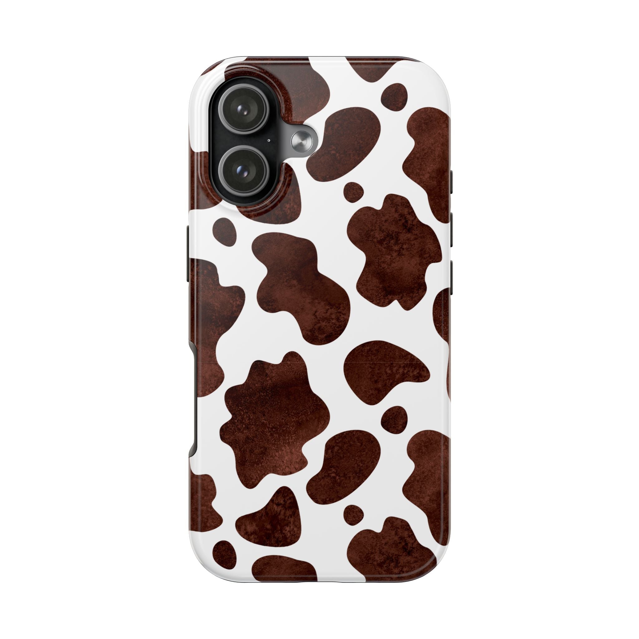 Brown Cow Print Tough Phone Case — Durable Animal Print Phone Cover
